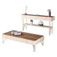 Aparador Vivant E Mesa De Centro Cadenza Off White Castanho – Hb Móveis - 1