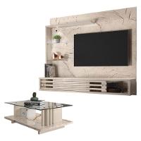 Estante Home Theater Suspenso Com Mesa De Centro Frizz Select Calacata Off White – Madetec - 1