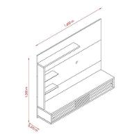 Estante Home Theater Suspenso Com Mesa De Centro Frizz Select Calacata Off White – Madetec