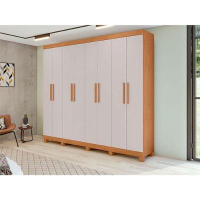 Guarda Roupa Casal Ambiente Andara Soft 8 Portas Amêndoa Clean Off White Com Pés - Lopas