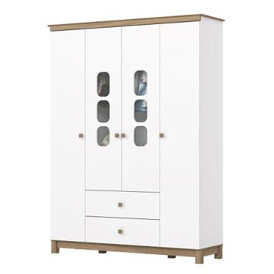 Guarda Roupa Infantil Aconchego 4 Portas Branco Jequitibá - Henn