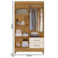 Guarda Roupa Solteiro Chile E Cômoda Ms913 Freijó Off White – Moval