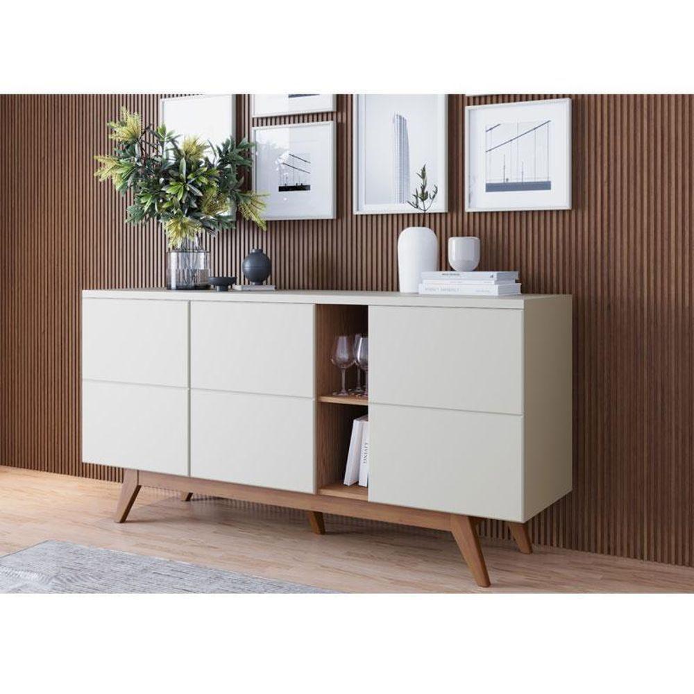 Aparador Buffet Noronha Off White Matte Freijó - Colibri - 6