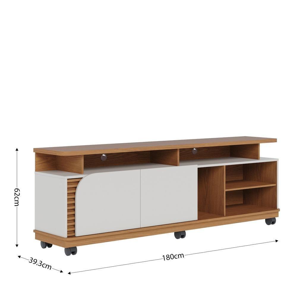 Rack Bancada Jurerê 1.8 Freijó Off White Matte Com Aparador Riviera Freijó – Colibri - 3