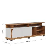 Rack Bancada Jurerê 1.8 Freijó Off White Matte Com Aparador Riviera Freijó – Colibri - 3