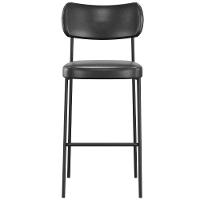 Banqueta Alta Bar Estofada Kit 2 Milli Sintético Preto A14 - Mpozenato