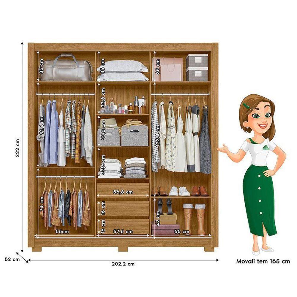 Guarda Roupa Casal Canadá E Cômoda Texas Freijó Off White – Moval - 4