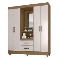 Guarda Roupa Casal Capela E Cômoda 4 Gavetas Lite Nature Off White – Móveis Leão - 2