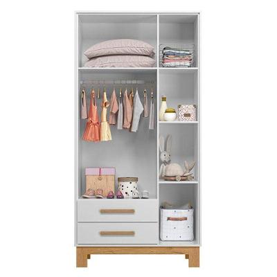 Guarda Roupa Infantil Solteiro Q Encanto Slim 4340 3 Portas 2 Gavetas Branco Acetinado