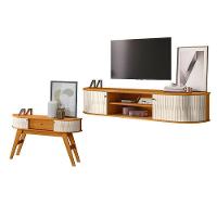 Rack Bancada Suspensa Algarve Com Aparador Estoril Cinamomo Off White – Madetec - 1