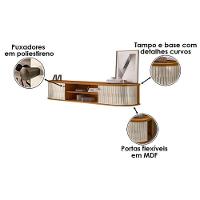 Rack Bancada Suspensa Algarve Com Aparador Estoril Cinamomo Off White – Madetec - 3