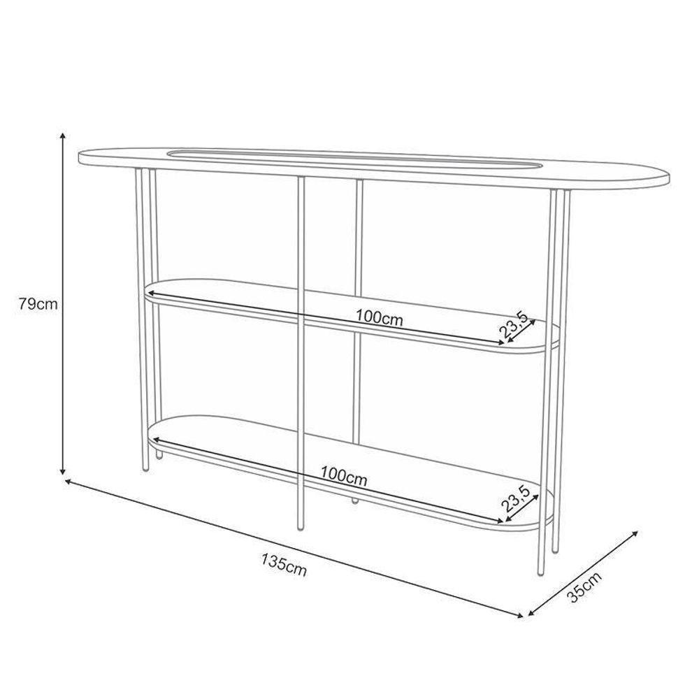 Home Suspenso Galax Castanho Off White E Aparador Infinity E Kit Mesa De Centro Sky Off White- Hb Móveis - 5