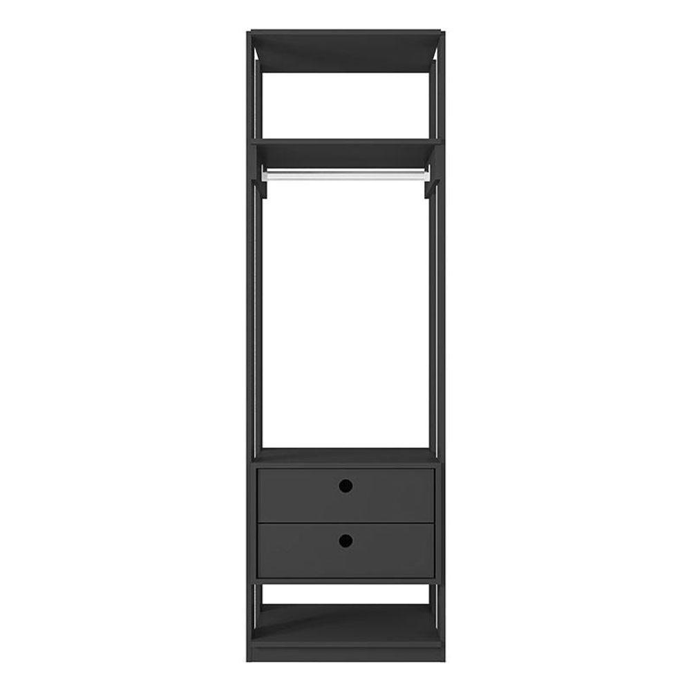 Guarda Roupa Modulado Ambiente Titan Com Gavetas Preto - Móveis Leão - 4