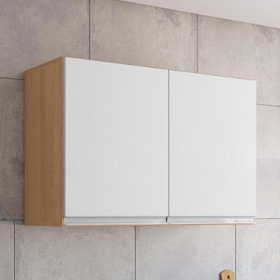 Armário De Cozinha Aéreo 80cm Com 2 Portas Andréia Amêndoa/branco - Ajl Móveis