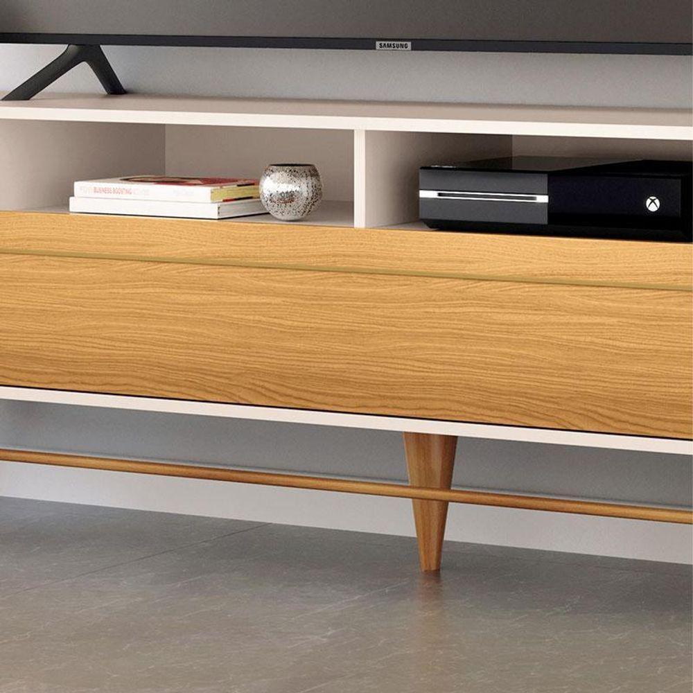Rack Bancada Para Sala época Off White Cinamomo – Hb Móveis - 3