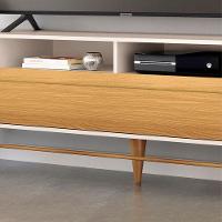 Rack Bancada Para Sala época Off White Cinamomo – Hb Móveis - 3