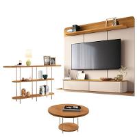 Home Suspenso Galax Cinamomo Off White E Aparador Infinity E Mesa De Centro Sky Cinamomo- Hb Móveis - 1