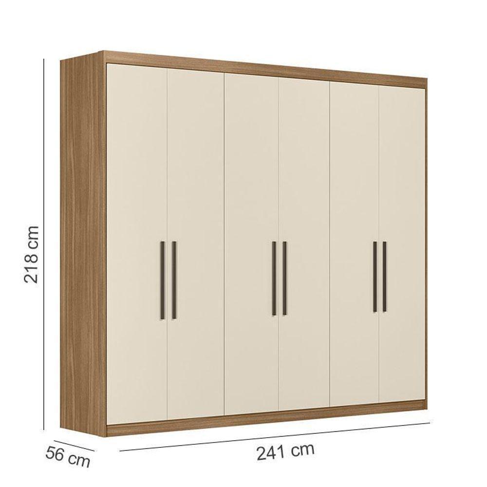 Cômoda Astral E Guarda Roupa Casal Venice 62480 Amendola Touch Off White - Demóbile - 7