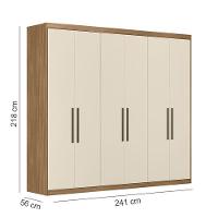 Cômoda Astral E Guarda Roupa Casal Venice 62480 Amendola Touch Off White - Demóbile - 7