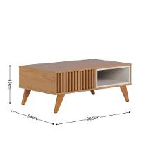 Rack Bancada Jurerê 1.5 Freijó Off White Matte Com Mesa De Centro Jeri Freijó Off White- Colibri - 5