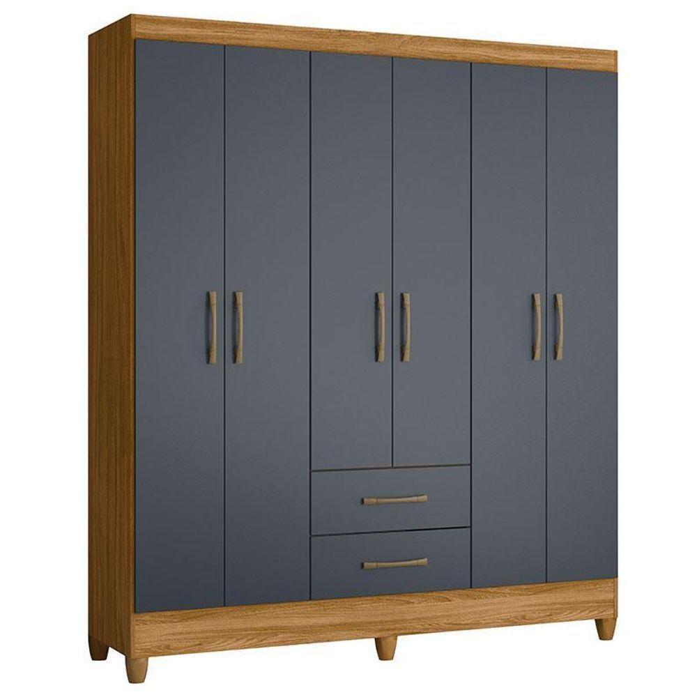 Guarda Roupa Casal Panamá E Cômoda Ms913 Freijó Cinza – Moval - 2
