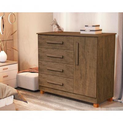 Cômoda Grécia Com Sapateira Lateral – 4 Gavetas Amplas E Design Moderno