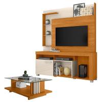 Estante Home Theater ícaro Com Mesa De Centro Frizz Cinamomo Off White - Madetec - 1