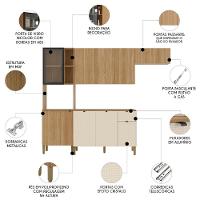Cozinha Compacta Com Balcão 251cm Laura Plus Freijó/soft Z06 - Mpozenato - 3