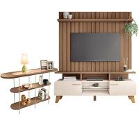 Rack Bancada Essenza E Painel Link 1.6 Com Aparador Infinity Off White Castanho – Hb Móveis - 1