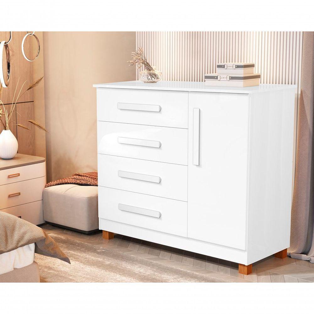 Cômoda Grécia Moderna Com Sapateira Lateral – 4 Gavetas Para Máxima Organização - 1