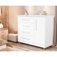 Cômoda Grécia Moderna Com Sapateira Lateral – 4 Gavetas Para Máxima Organização - 1