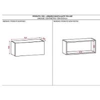 Armário Aéreo Line Basculante 70 Cm Gris - Kits Paraná - 3