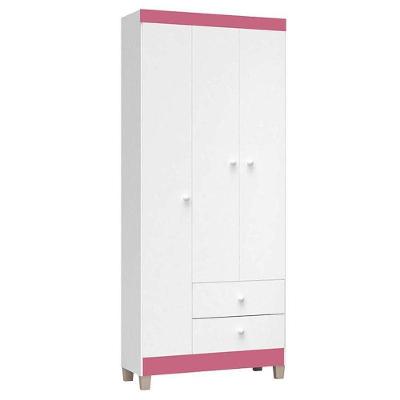 Guarda Roupa Infantil Solteiro Ternura Baby 3 Portas 2 Gavetas Branco Flex Incorplac