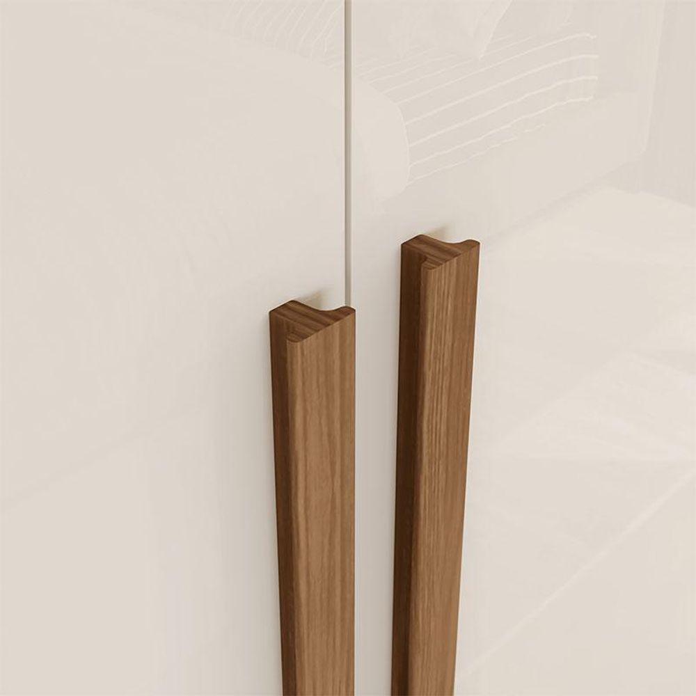 Guarda Roupa Casal Pétrus 6 Portas 4 Gavetas Com Pés Nature Off White - Henn - 4