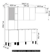 Cozinha Compacta Com Balcão 251cm Laura Plus Soft/freijó Z06 - Mpozenato