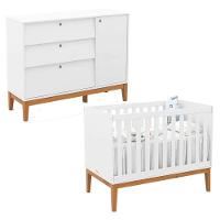 Berço Americano E Cômoda Sapateira Unique Branco Soft Eco Wood - Matic - 1