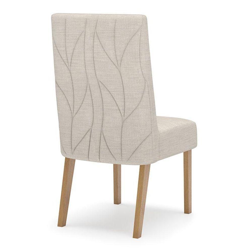 Cadeira Para Mesa De Jantar Eloá Kit 2 Peças Nature Linho - Henn - 3
