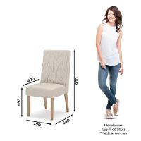 Cadeira Para Mesa De Jantar Eloá Kit 2 Peças Nature Linho - Henn