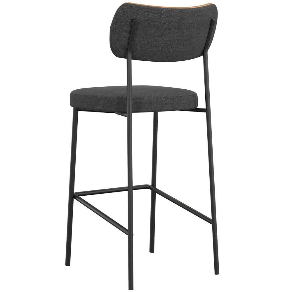 Banqueta Alta Bar Estofada Kit 8 Milli Linho Grafite/caramelo A14 - Mpozenato - 6