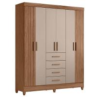 Guarda Roupa Solteiro Ambiente Aruba 6 Portas Carvalho Fendi - Moval - 5