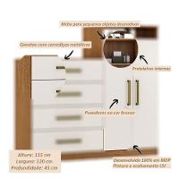 Cômoda Sapateira áurea E Armário Multiuso Viena Amêndola Touch Off White – Demóbile