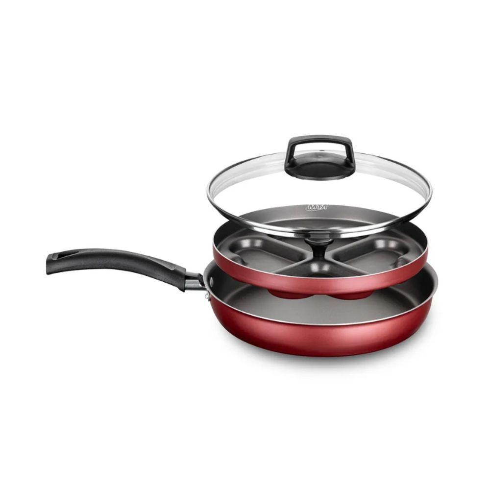 Frigideira 4 Ovos Poche De Aluminio Com Antiaderente Cereja 8996 - 1