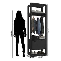 Guarda Roupa Modulado Ambiente Titan Com Porta Preto - Móveis Leão - 3