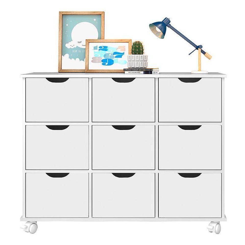 Nicho Organizador 9 Gavetas Branco Brilho - Qmovi - 1