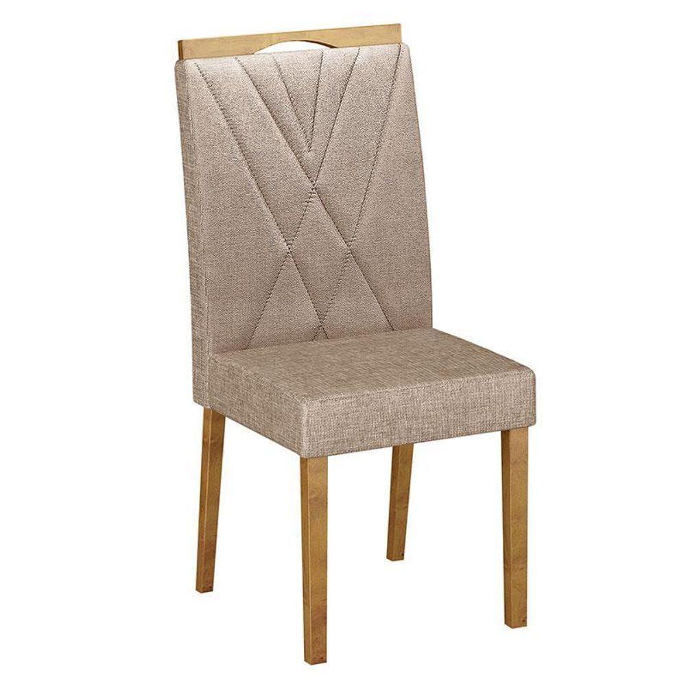 Cadeira Para Mesa De Jantar Lara Kit 02 Peças Linho Bege - Valdemóveis - 1