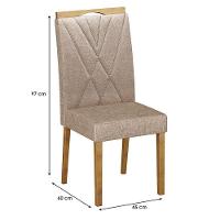 Cadeira Para Mesa De Jantar Lara Kit 02 Peças Linho Bege - Valdemóveis - 2