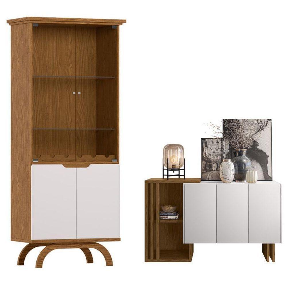 Cristaleira Vicenza Com Aparador Buffet Berlim Ype Off White – New Ceval - 1