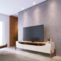 Rack Bancada Para Sala Ambiente Studio 2.2 Off White Nature - Imcal - 1