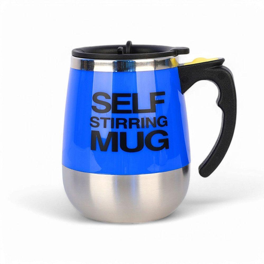 Copo Elétrico Stirring Mug 400ml Caneca Azul Escuro Com Mixer Magnético Recarregável De Aço Inox - 1