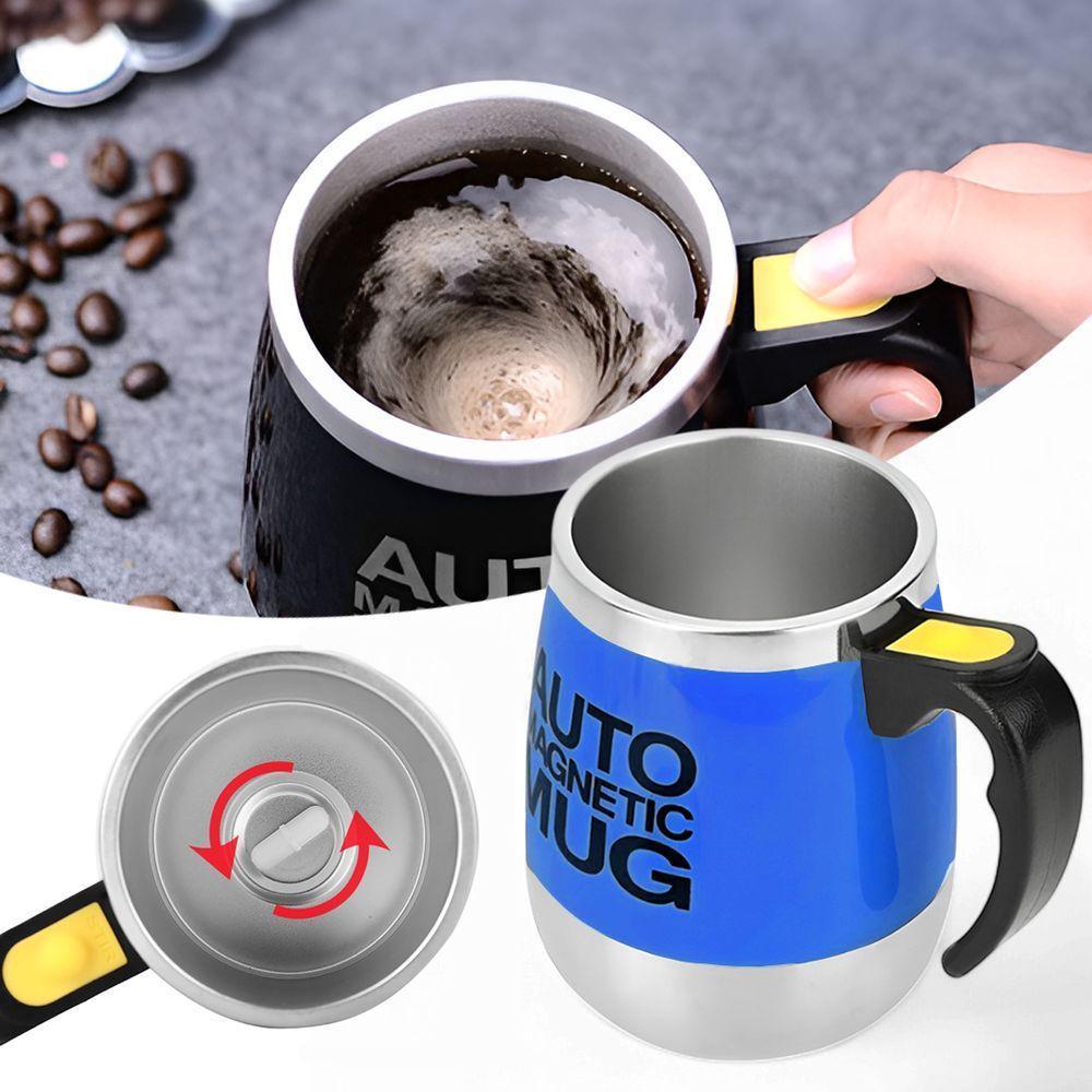Copo Elétrico Stirring Mug 400ml Caneca Azul Escuro Com Mixer Magnético Recarregável De Aço Inox - 5